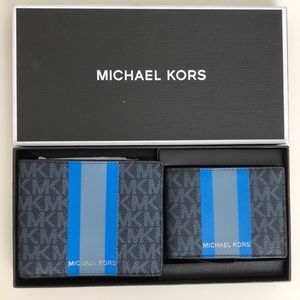 MICHAEL KORS MENS GIFTING BILLFOLD 3 IN 1 WALLET BOX ST ADMIRAL BLUE